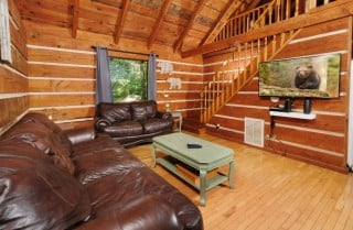 Gatlinburg Cabin - Henwood's Hideaway - Living