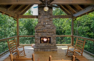 Pigeon Forge - Rustic Timber - Deck Fireplace